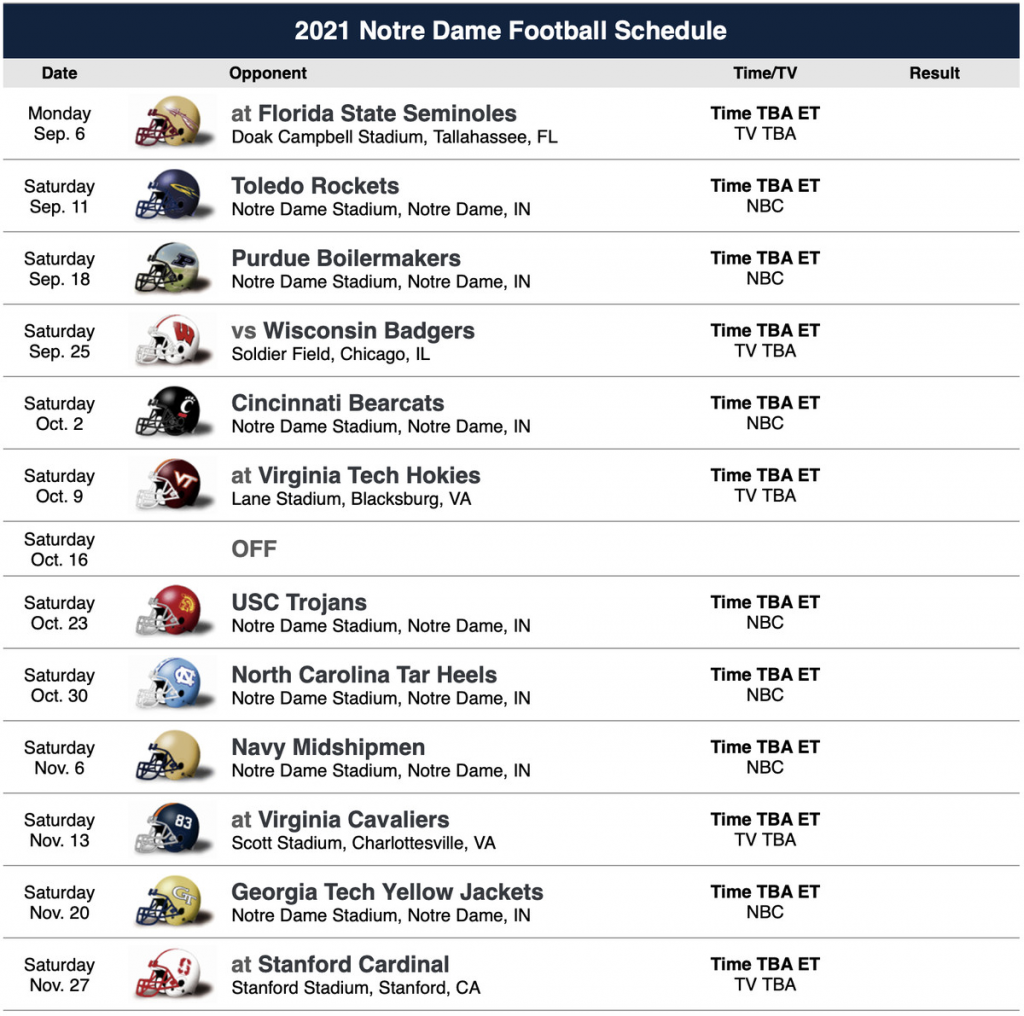 notre dame football schedule 2023